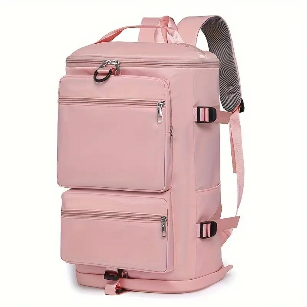 NWT Large Capacity Travel Backpack with Removable Shoulder Straps -Soft Pink